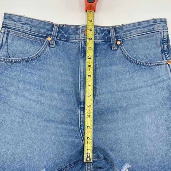 Wrangler Light Wash High Rise A-LineCutoff Donna Shorts Western Cowgirl Size W30 - Picture 7 of 10
